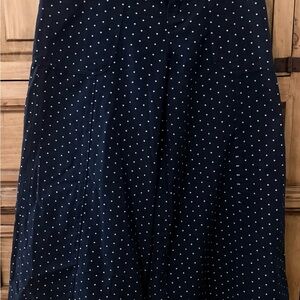 DAVI & DANI Navy Wide Leg Pants with White Polka Dots